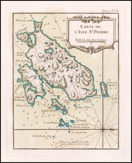 14-Canada Map By Jacques Nicolas Bellin