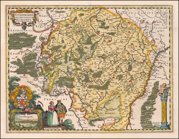 15-Luxembourg Map By Petrus Kaerius