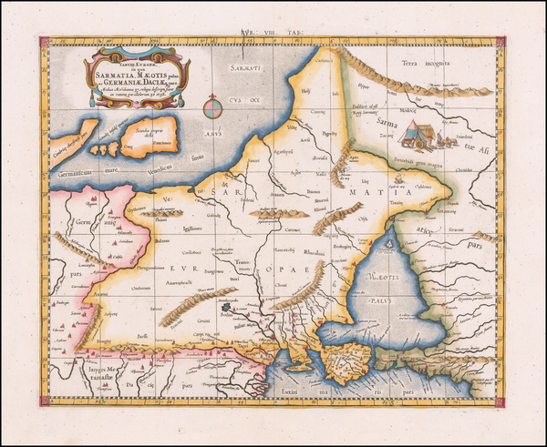 94-Poland, Ukraine, Baltic Countries, Denmark and Germany Map By  Gerard Mercator