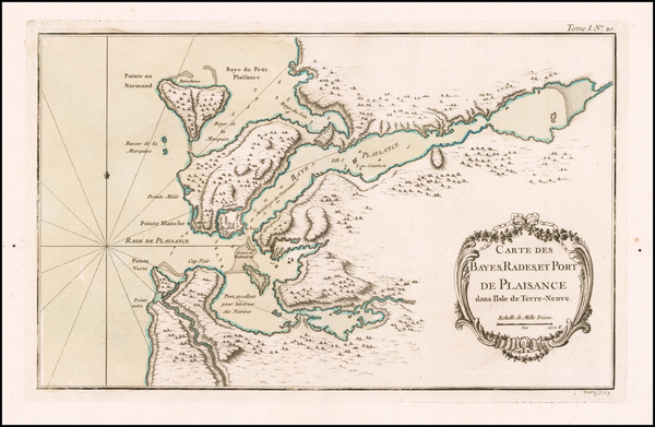 79-Canada Map By Jacques Nicolas Bellin