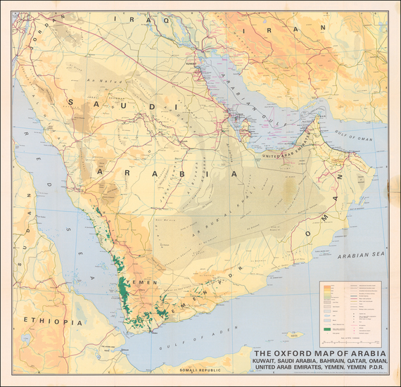 39-Arabian Peninsula Map By Oxford University Press  &  All Prints Distributors, Abu Dhabi