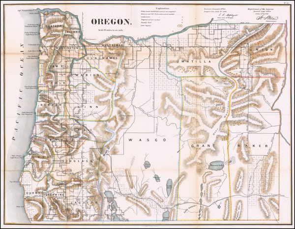 62-Oregon Map By General Land Office