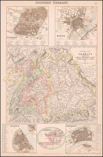 61-Süddeutschland Map By Archibald Fullarton & Co.