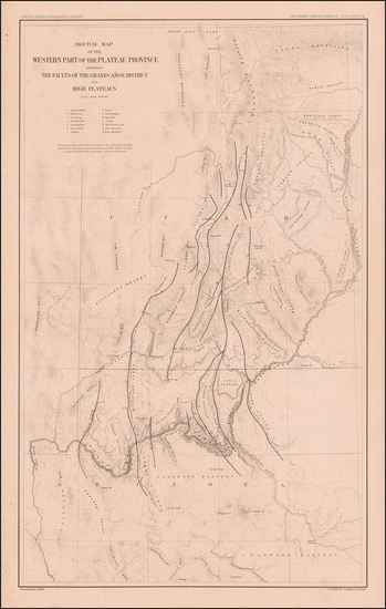 79-Southwest, Arizona and Utah Map By Clarence E. Dutton