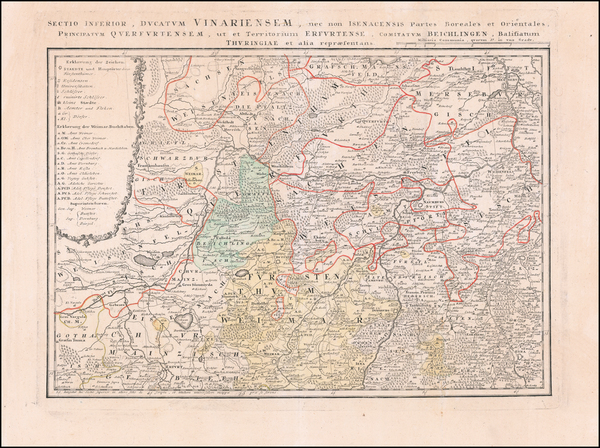 19-Mitteldeutschland Map By Homann Heirs