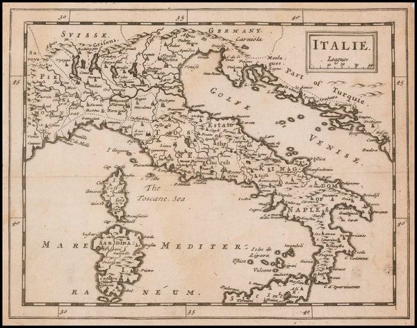 75-Italy Map By Sir Jonas Moore