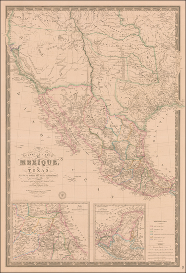 8-Texas, Southwest, Rocky Mountains, Mexico and California Map By Adrien-Hubert Brué