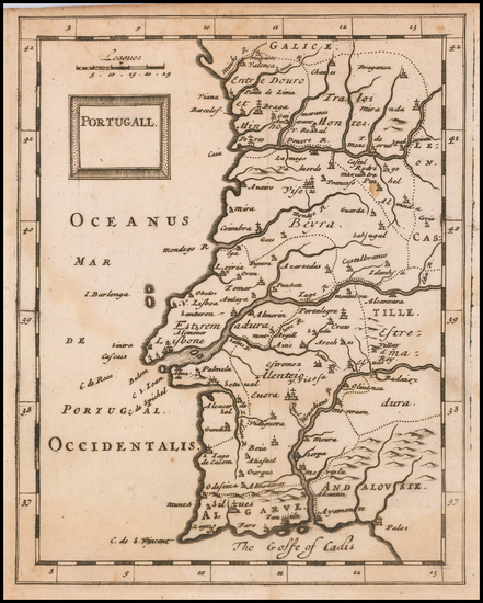 37-Portugal Map By Sir Jonas Moore