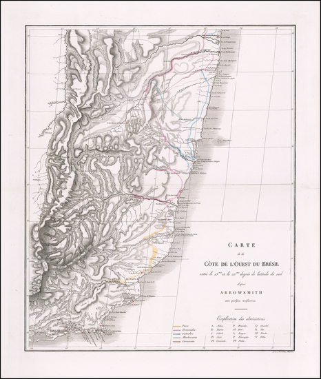 99-Brazil Map By Prinz Maximilian Alexander Philipp zu Wied-Neuwied