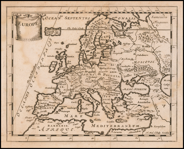 57-Europe Map By Sir Jonas Moore