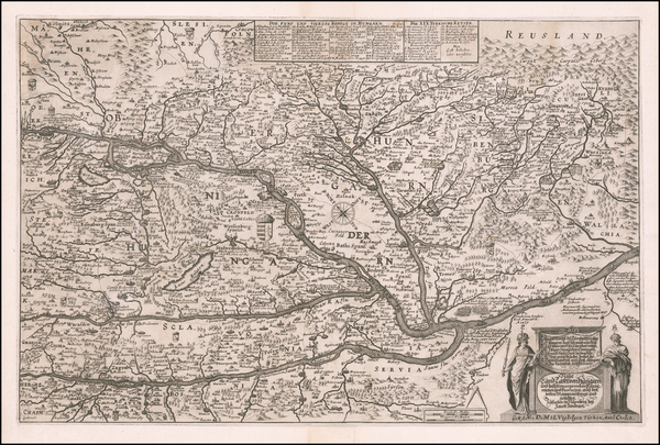 64-Hungary Map By Jacob Sandrart