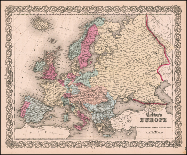 33-Europe and Europe Map By Joseph Hutchins Colton