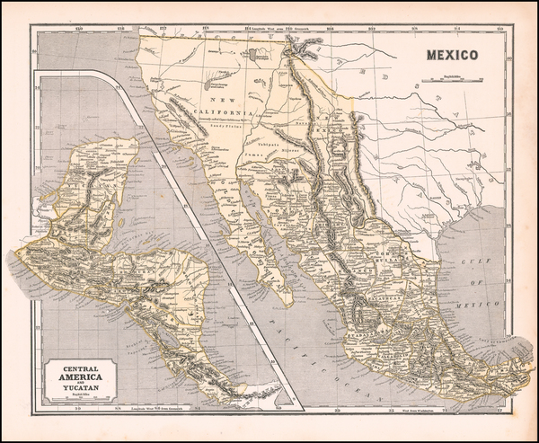 30-Southwest, Rocky Mountains, Central America and California Map By Sidney Morse  &  Samuel B