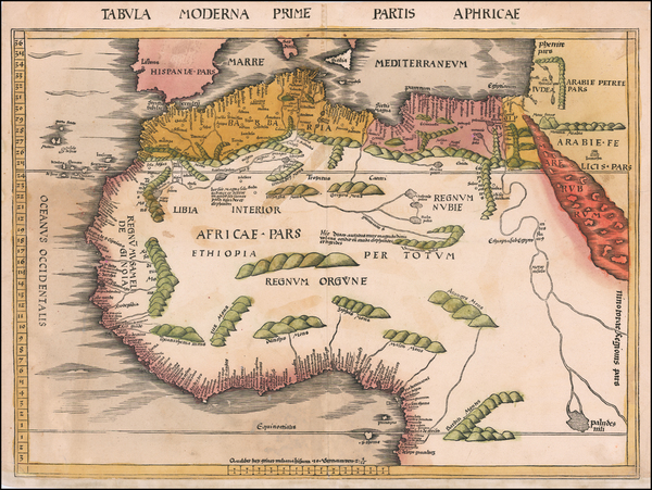 79-Africa, North Africa and West Africa Map By Martin Waldseemüller