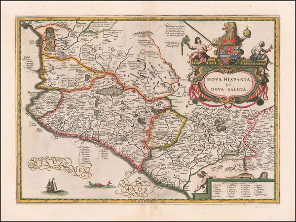 34-Mexico Map By Jodocus Hondius