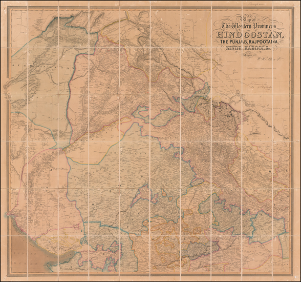 70-India and Central Asia & Caucasus Map By William H. Allen & Co.