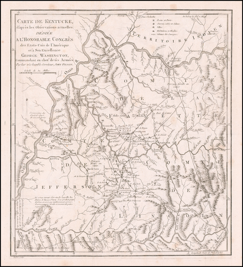 83-South, Kentucky, Midwest and Rare Books Map By John Filson