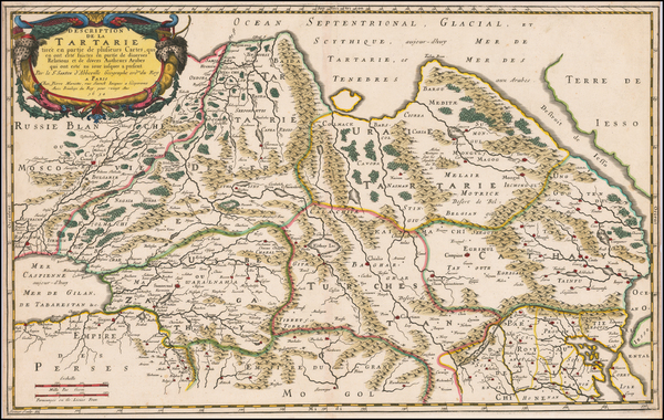 96-China, Central Asia & Caucasus and Russia in Asia Map By Nicolas Sanson