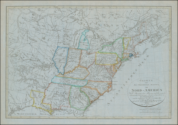 11-United States, South, Alabama, Mississippi, Midwest and Plains Map By Franz Ludwig Gussefeld