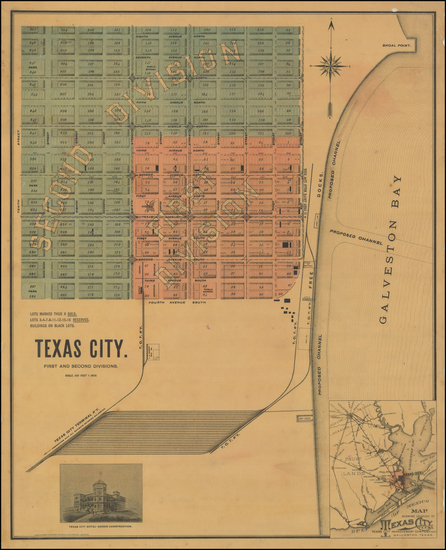 5-Texas Map By Clarke  & Courts, Litho.