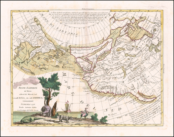74-Polar Maps, Pacific Northwest, Alaska, North America, Russia in Asia and Canada Map By Antonio 