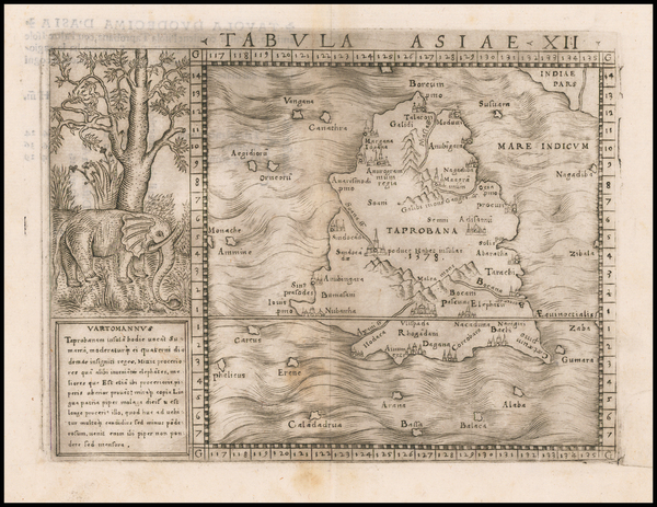 51-Sri Lanka Map By Giacomo Gastaldi