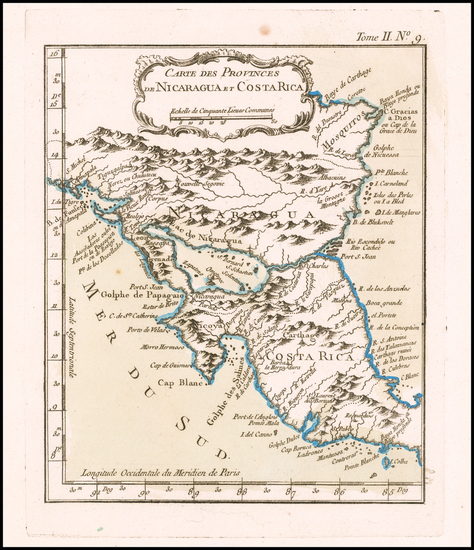 17-Central America Map By Jacques Nicolas Bellin