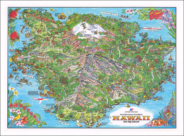 100-Hawaii, Hawaii and Pictorial Maps Map By Kim Forrest