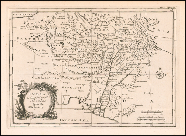 41-India and Central Asia & Caucasus Map By Emanuel Bowen