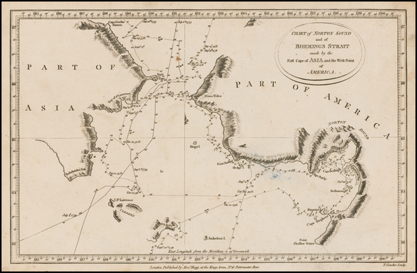 90-Alaska and Russia in Asia Map By James Cook