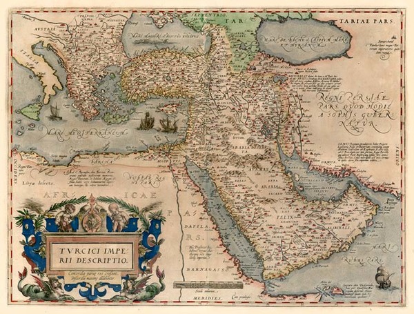 18-Europe, Turkey, Mediterranean, Asia, Middle East and Turkey & Asia Minor Map By Abraham Ort