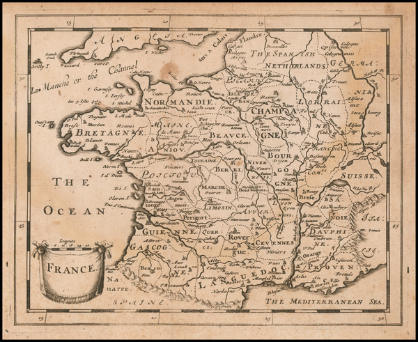 88-France Map By Sir Jonas Moore