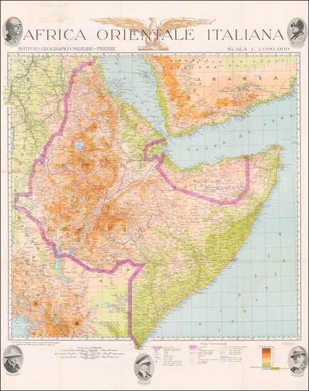 21-Middle East, Arabian Peninsula, North Africa and East Africa Map By Istituto Geografico Militar