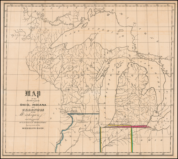 4-Midwest, Illinois, Indiana, Michigan and Wisconsin Map By David Hugh Burr