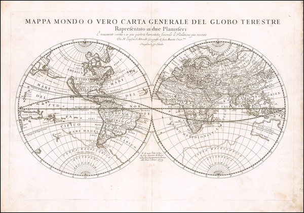 26-World and California as an Island Map By Giacomo Giovanni Rossi