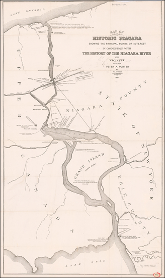 50-New York State Map By W. C. Johnson  &  Peter A. Porter