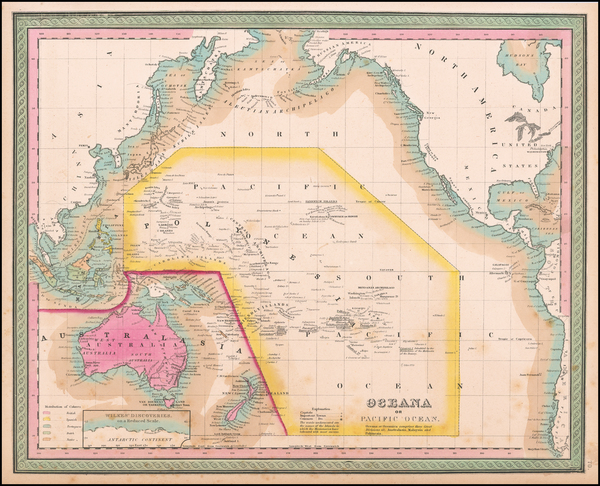 75-Hawaii, Australia, Oceania and Hawaii Map By Samuel Augustus Mitchell