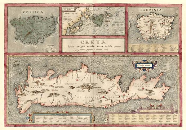 95-Europe, France, Italy, Mediterranean and Balearic Islands Map By Abraham Ortelius