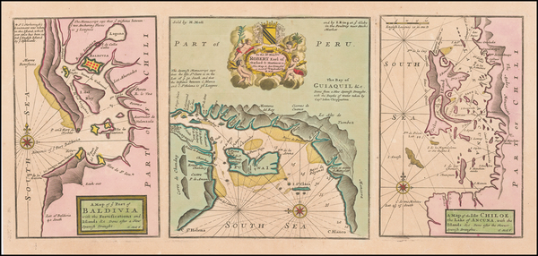 3-Chile and Peru & Ecuador Map By Herman Moll