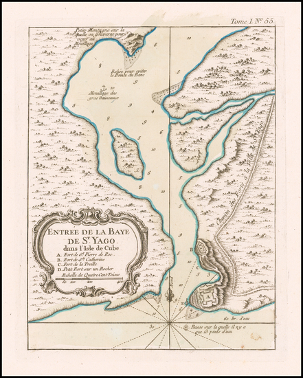 43-Cuba Map By Jacques Nicolas Bellin