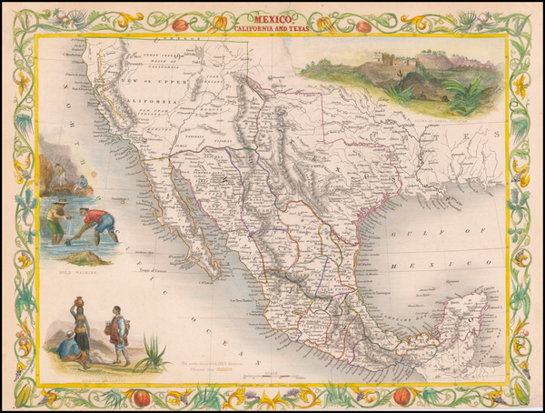 81-Texas, Southwest, Rocky Mountains, Mexico and California Map By John Tallis