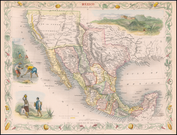 48-Texas, Southwest, Rocky Mountains, Mexico and California Map By John Tallis