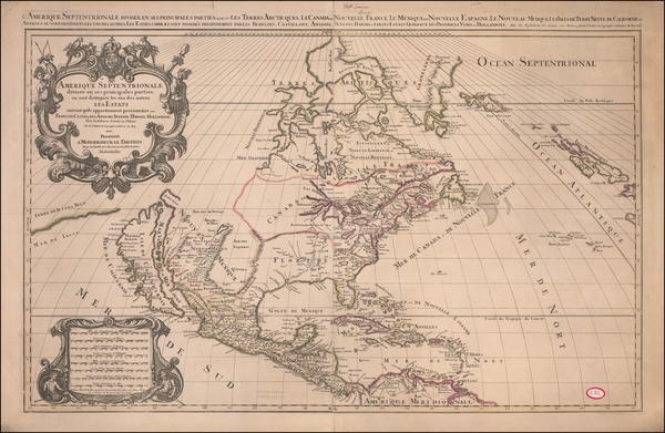 62-North America and California as an Island Map By Alexis-Hubert Jaillot