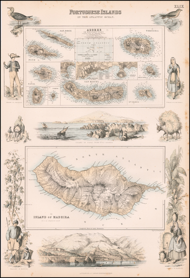 46-Portugal and European Islands Map By Archibald Fullarton & Co.