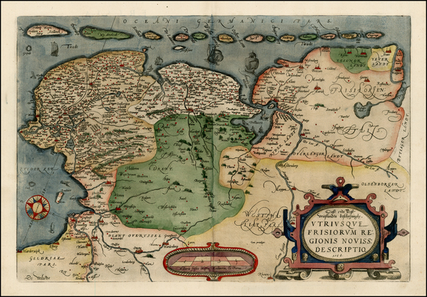 3-Netherlands Map By Abraham Ortelius