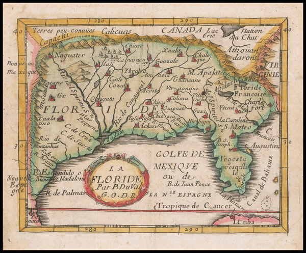 2-Florida, South and Southeast Map By Pierre Du Val