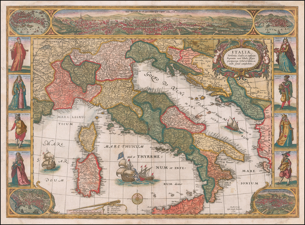 81-Italy Map By Cornelis II Danckerts