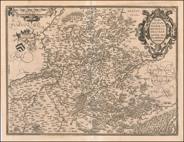 67-Belgium Map By Abraham Ortelius