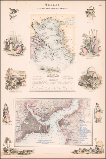 44-Turkey, Turkey & Asia Minor and Greece Map By Archibald Fullarton & Co.