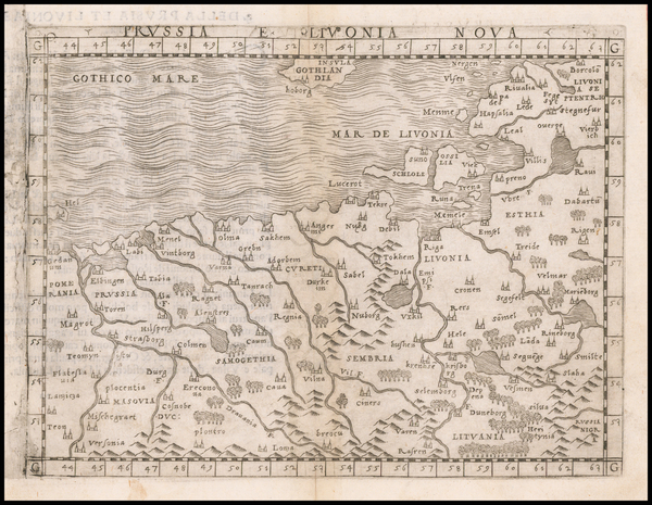 2-Poland and Baltic Countries Map By Giacomo Gastaldi